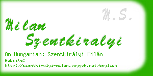 milan szentkiralyi business card