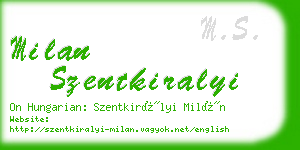 milan szentkiralyi business card